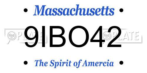 9IBO42 Massachusetts License Plate