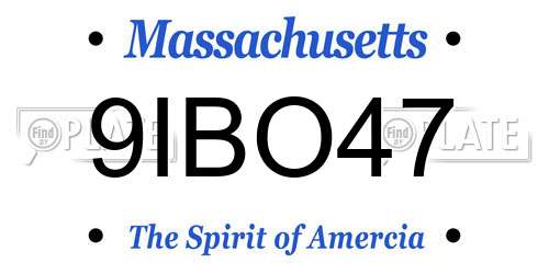 9IBO47 Massachusetts License Plate
