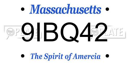 9IBQ42 Massachusetts License Plate