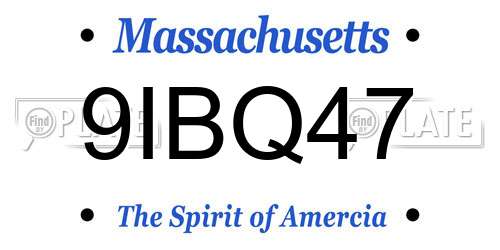 9IBQ47 Massachusetts License Plate