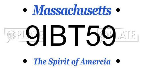9IBT59 Massachusetts License Plate