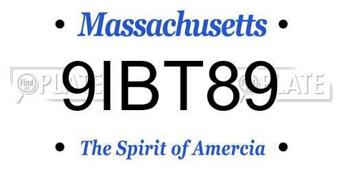 9IBT89 Massachusetts License Plate