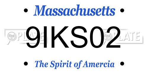 9IKS02 Massachusetts License Plate
