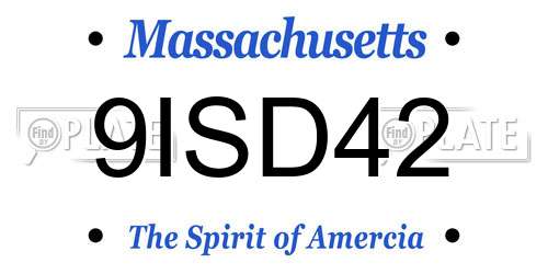 9ISD42 Massachusetts License Plate