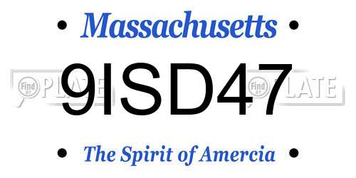 9ISD47 Massachusetts License Plate