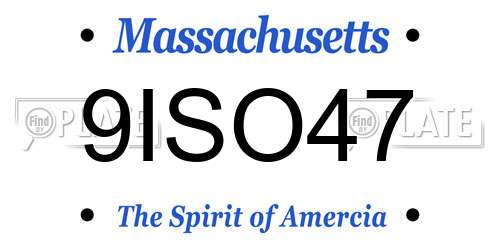 9ISO47 Massachusetts License Plate