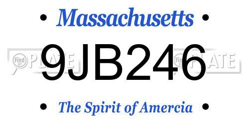 9JB246 Massachusetts License Plate
