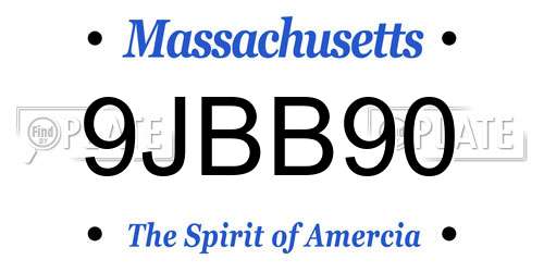 9JBB90 Massachusetts License Plate