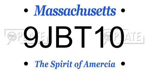 9JBT10 Massachusetts License Plate