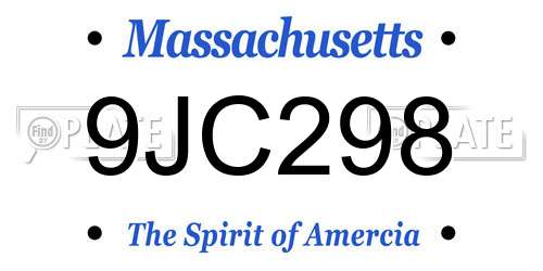 9JC298 Massachusetts License Plate