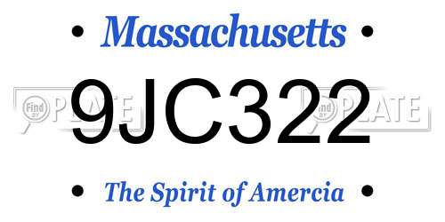 9JC322 Massachusetts License Plate