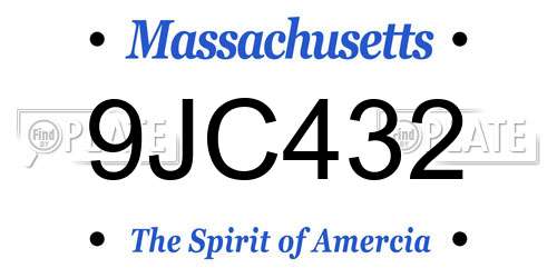 9JC432 Massachusetts License Plate