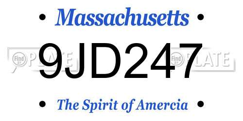 9JD247 Massachusetts License Plate