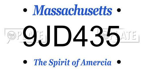 9JD435 Massachusetts License Plate