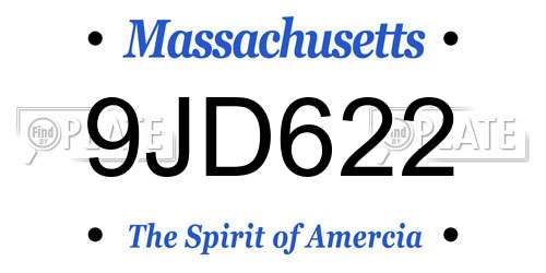 9JD622 Massachusetts License Plate