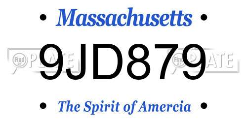 9JD879 Massachusetts License Plate