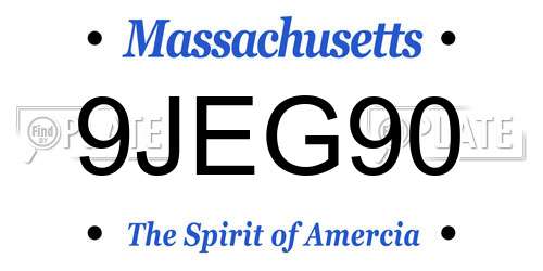 9JEG90 Massachusetts License Plate