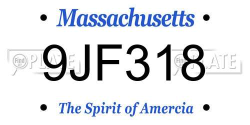 9JF318 Massachusetts License Plate