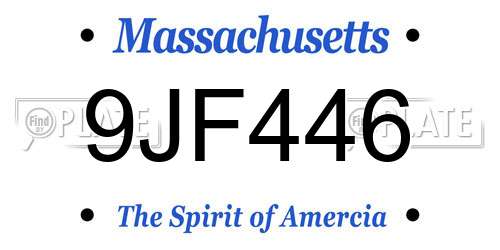 9JF446 Massachusetts License Plate
