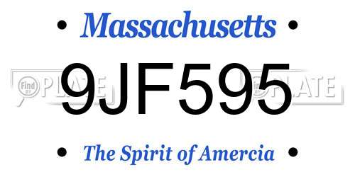 9JF595 Massachusetts License Plate