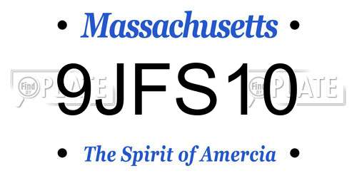 9JFS10 Massachusetts License Plate