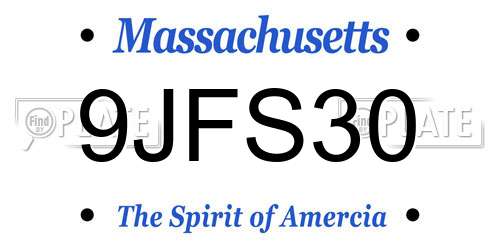 9JFS30 Massachusetts License Plate