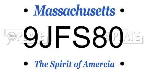 9JFS80 Massachusetts License Plate