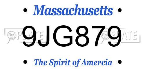 9JG879 Massachusetts License Plate