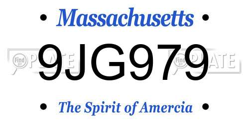 9JG979 Massachusetts License Plate