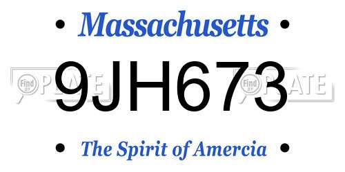 9JH673 Massachusetts License Plate