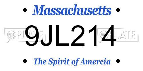 9JL214 Massachusetts License Plate