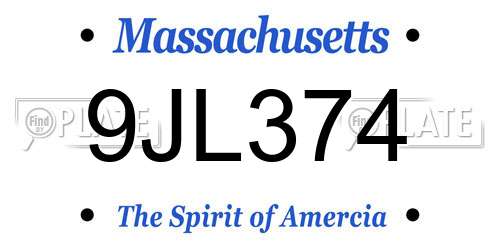 9JL374 Massachusetts License Plate