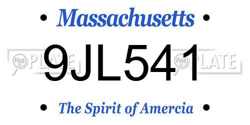 9JL541 Massachusetts License Plate