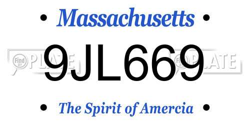 9JL669 Massachusetts License Plate