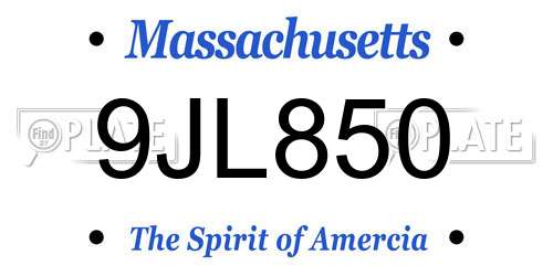 9JL850 Massachusetts License Plate