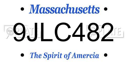 9JLC482 Massachusetts License Plate