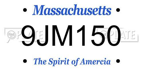 9JM150 Massachusetts License Plate