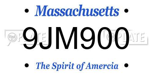 9JM900 Massachusetts License Plate