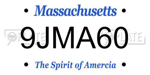 9JMA60 Massachusetts License Plate