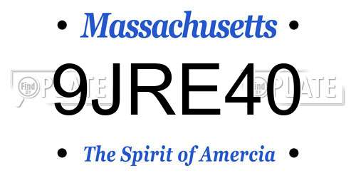 9JRE40 Massachusetts License Plate