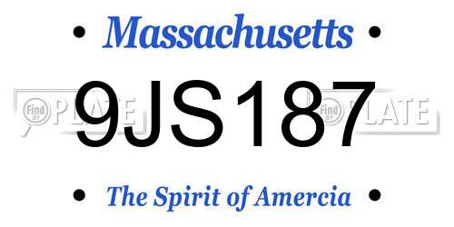 9JS187 Massachusetts License Plate