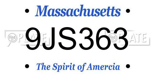 9JS363 Massachusetts License Plate