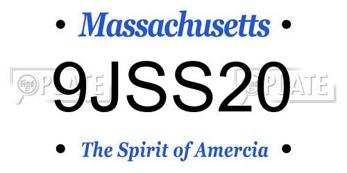 9JSS20 Massachusetts License Plate