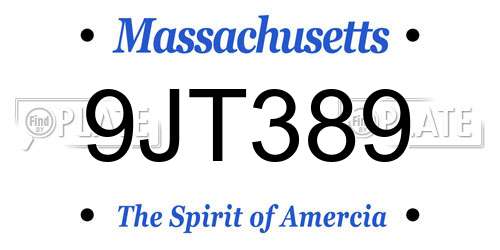 9JT389 Massachusetts License Plate