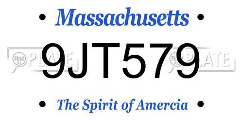 9JT579 Massachusetts License Plate