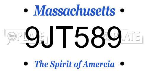 9JT589 Massachusetts License Plate
