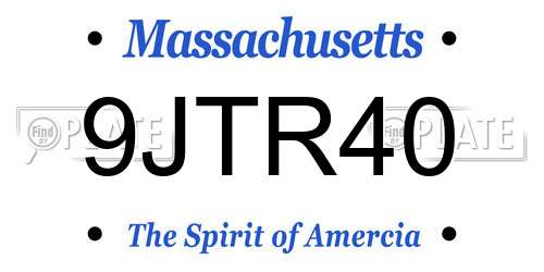 9JTR40 Massachusetts License Plate
