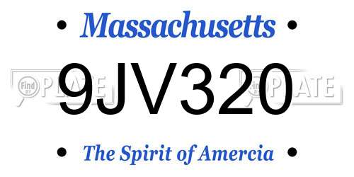 9JV320 Massachusetts License Plate