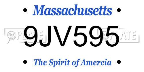 9JV595 Massachusetts License Plate