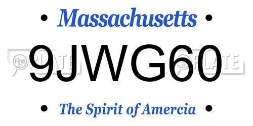 9JWG60 Massachusetts License Plate